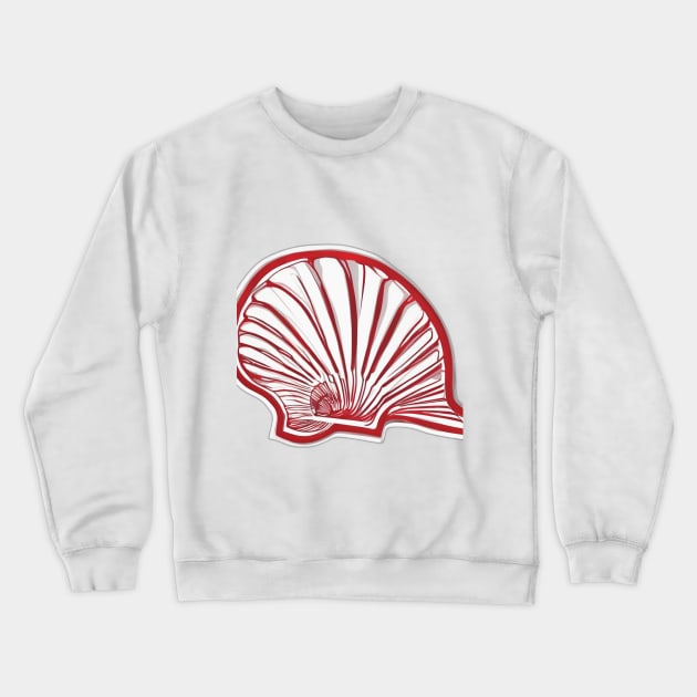 Elegant Red Scallop Shell Design No. 764 Crewneck Sweatshirt by cornelliusy